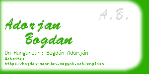 adorjan bogdan business card