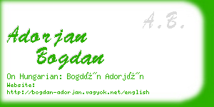 adorjan bogdan business card